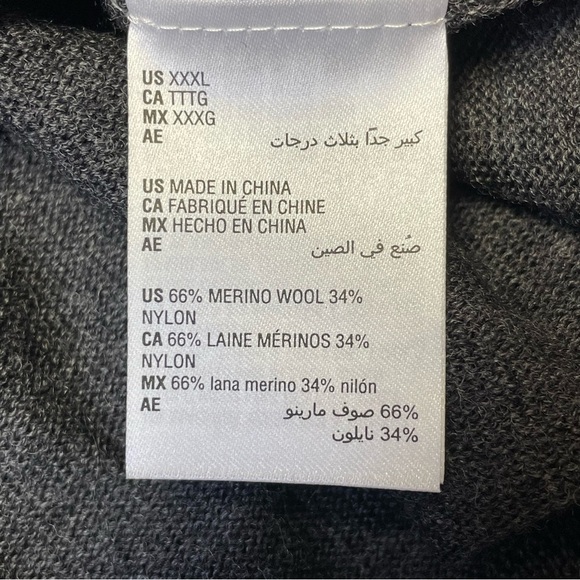 Tasso Elba Merino Wool Blend Mock Neck Solid Pullover Sweater Mens 3XL Dark Gray - Picture 8 of 11